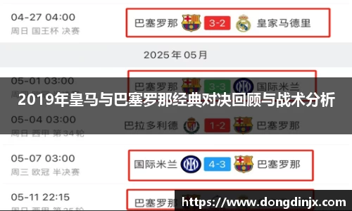 2019年皇马与巴塞罗那经典对决回顾与战术分析